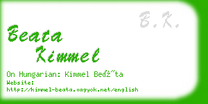 beata kimmel business card